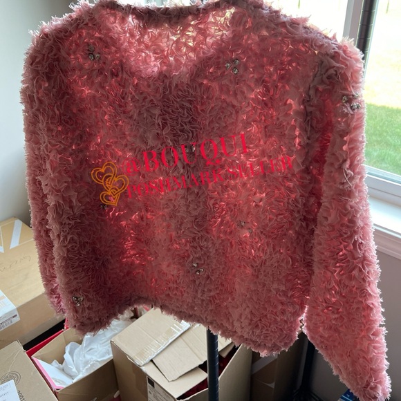 BLOGGERS FAV ZARA PINK STRUCTURED FLORAL JACKET - Picture 3 of 4